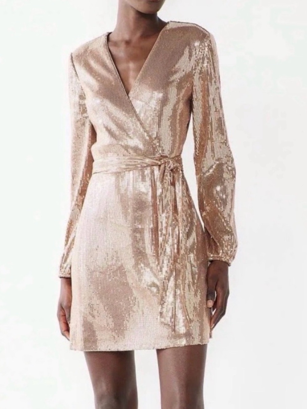 Cara Santana x Nine West Rose Gold Sequined Dress size s